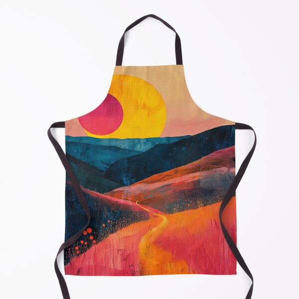 Item preview, Landscape Mountains Boho Nature Yellow Tones Moon Nature Painting designed and sold by ArtHouseNiklas.
