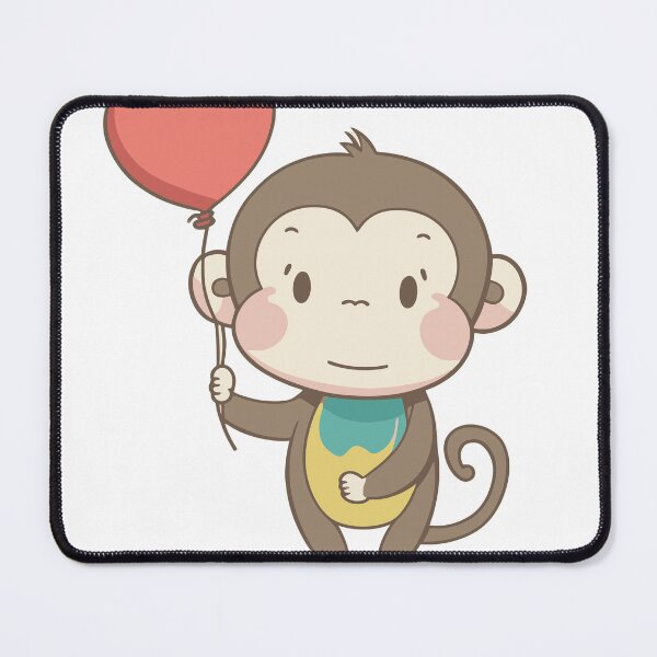Item preview, Monkey child with heart balloon designed and sold by animalusdesign.
