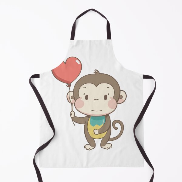 Item preview, Monkey child with heart balloon designed and sold by animalusdesign.