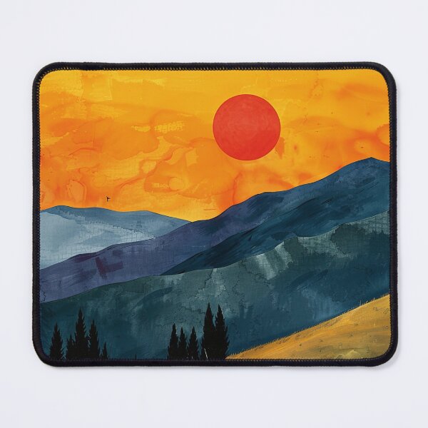 Item preview, Landscape Mountains Boho Nature Yellow Tones Moon Nature Painting designed and sold by ArtHouseNiklas.