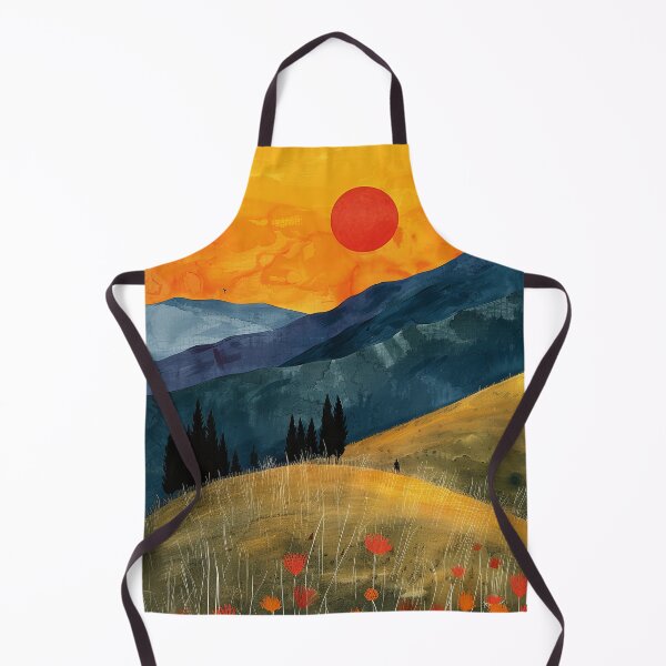 Item preview, Landscape Mountains Boho Nature Yellow Tones Moon Nature Painting designed and sold by ArtHouseNiklas.
