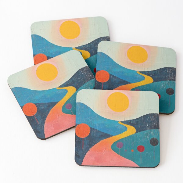 Item preview, Landscape Mountains Boho Nature Yellow Tones Moon Nature Painting designed and sold by ArtHouseNiklas.