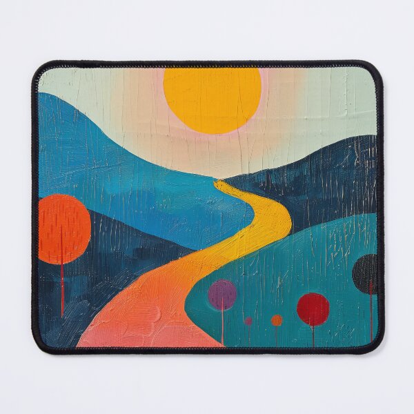 Item preview, Landscape Mountains Boho Nature Yellow Tones Moon Nature Painting designed and sold by ArtHouseNiklas.