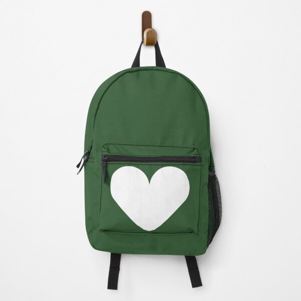 Item preview, Single WHITE LOVE HEART on a PINE (Dark) GREEN Background designed and sold by RachelMacht.