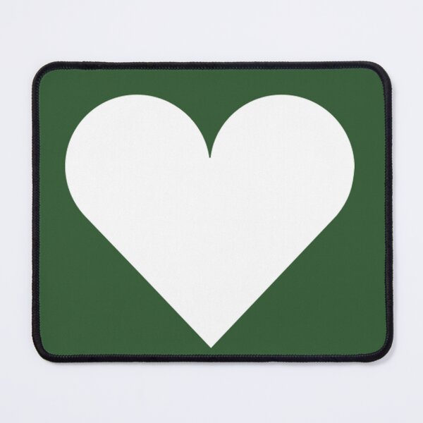 Item preview, Single WHITE LOVE HEART on a PINE (Dark) GREEN Background designed and sold by RachelMacht.