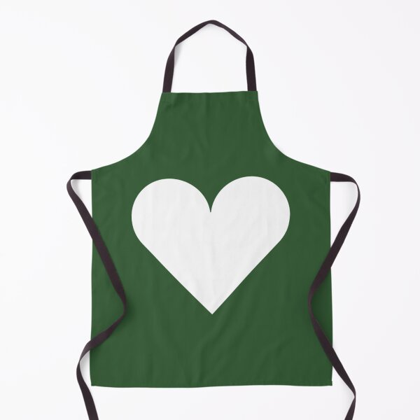 Item preview, Single WHITE LOVE HEART on a PINE (Dark) GREEN Background designed and sold by RachelMacht.