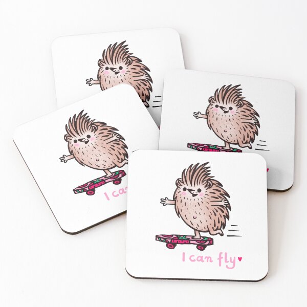 Item preview, Cute hedgehog and skateboard, I can fly designed and sold by noico.