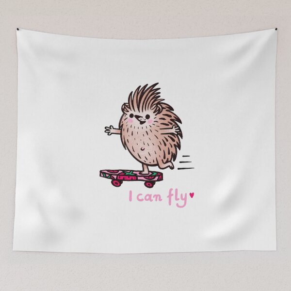 Item preview, Cute hedgehog and skateboard, I can fly designed and sold by noico.