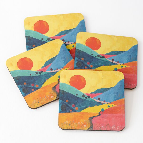 Item preview, Landscape Mountains Boho Nature Moon Nature Painting Trees designed and sold by ArtHouseNiklas.