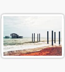 West Pier in Early Spring Sticker