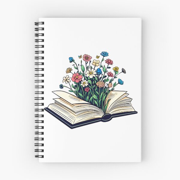 Aperçu de l'œuvre Conception d'amant de livre floral de fleurs de printemps créée et vendue par SideKickCreates.