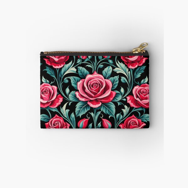 Item preview, Art Deco Inspired Red and Pink Rose Floral Pattern designed and sold by Petalandfur.