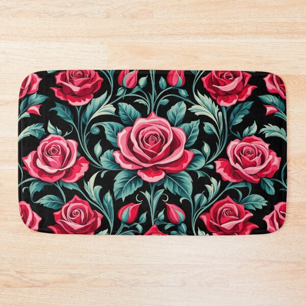 Item preview, Art Deco Inspired Red and Pink Rose Floral Pattern designed and sold by Petalandfur.
