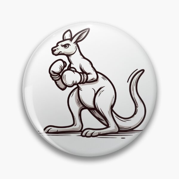Item preview, Minimalist Boxing Kangaroo Drawing black and white designed and sold by Martial-Art-23.