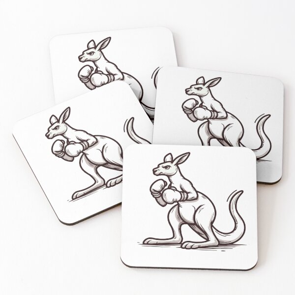 Item preview, Minimalist Boxing Kangaroo Drawing black and white designed and sold by Martial-Art-23.
