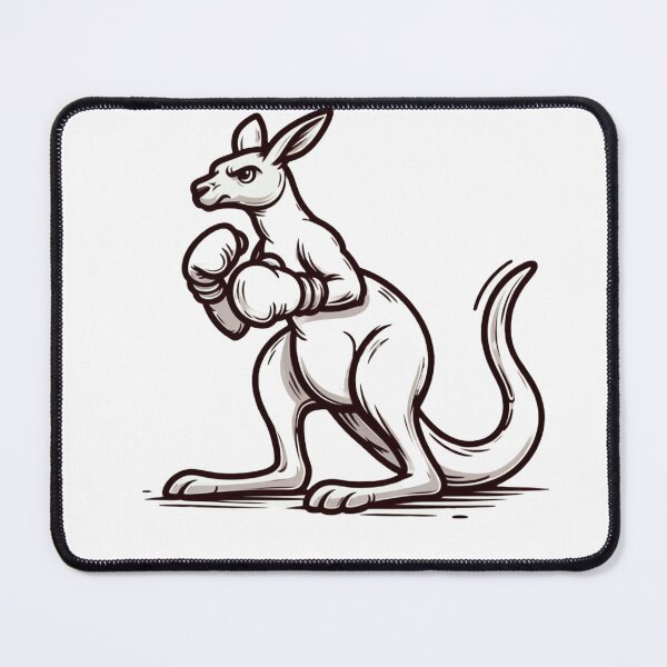 Item preview, Minimalist Boxing Kangaroo Drawing black and white designed and sold by Martial-Art-23.