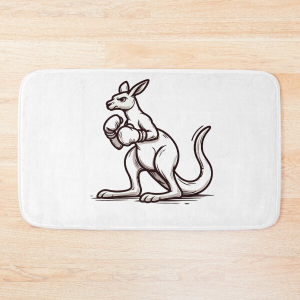 Item preview, Minimalist Boxing Kangaroo Drawing black and white designed and sold by Martial-Art-23.