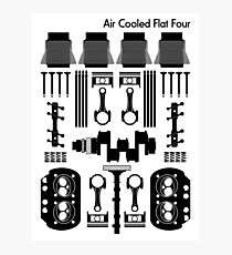 Air Cooled Flat Four (Black) Photographic Print
