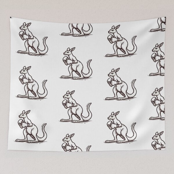 Item preview, Minimalist Boxing Kangaroo Drawing black and white designed and sold by Martial-Art-23.
