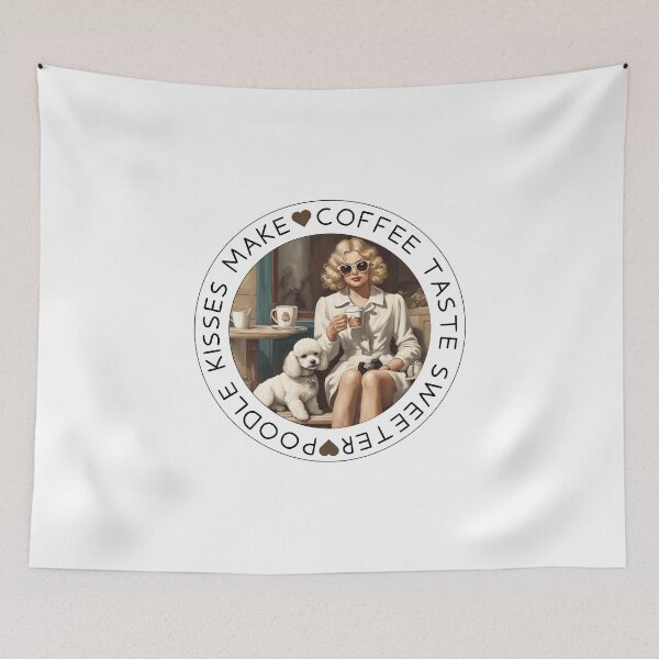 Item preview, Poodle kisses make coffee white cute teacup toy dog owner mom lover vintage designed and sold by SoulfulT.
