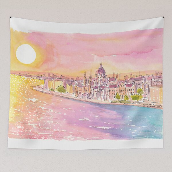 Item preview, Budapest Hungary City View with Parliament and Danube designed and sold by artshop77.