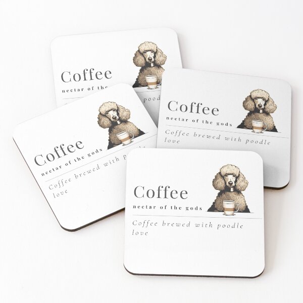Item preview, Coffee nectar of the gods poodle white cute toy dog owner mom lover vintage designed and sold by SoulfulT.