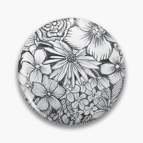 Item preview, blanket of flowers, ink drawing designed and sold by Liz-Ivey.