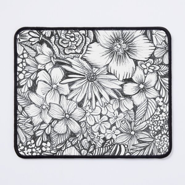 Item preview, blanket of flowers, ink drawing designed and sold by Liz-Ivey.
