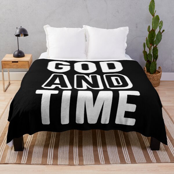 Item preview, God And Time - Positive Motivational Inspirational Religious Saying designed and sold by Sunserize Designs.