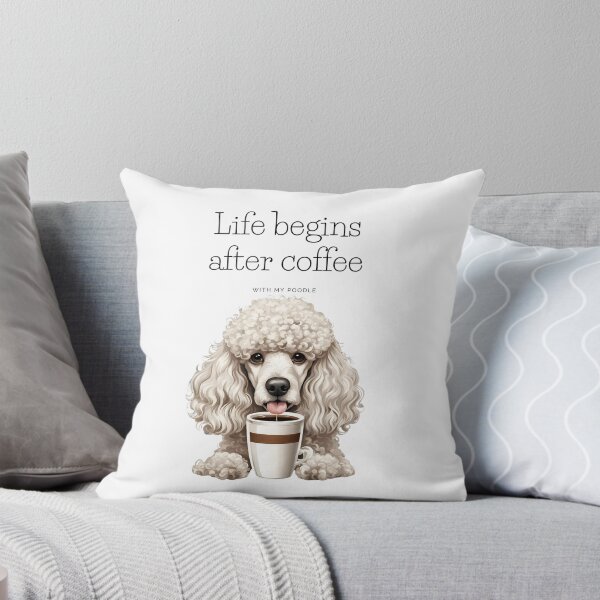 Item preview, Life begins after coffee my dog poodle white cute toy owner mom lover vintage designed and sold by SoulfulT.