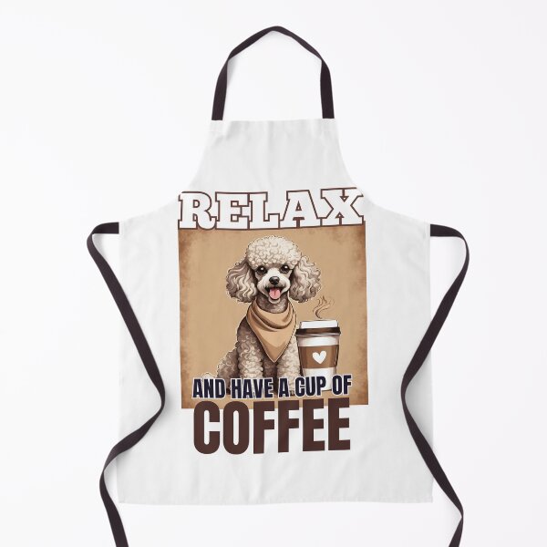 Item preview, Relax and have a cup of coffee my dog poodle white cute toy owner mom lover vintage designed and sold by SoulfulT.
