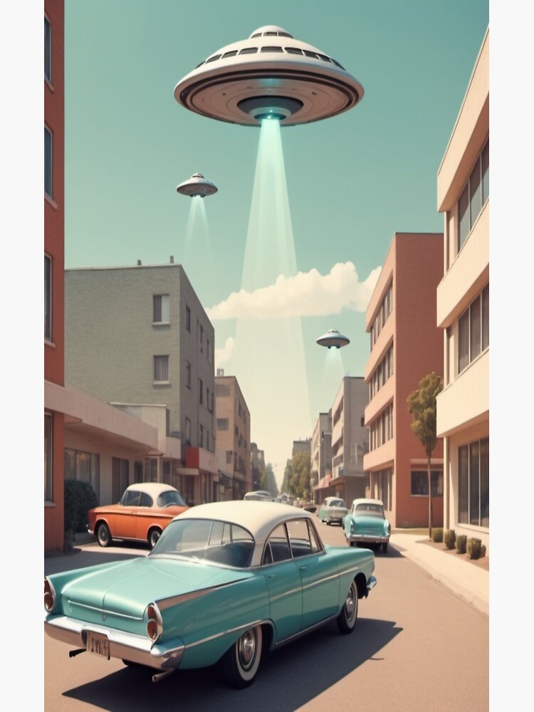 Thumbnail 3 of 3, Sticker, Pastel Dreams & UFO Gleams - Vintage Gifts designed and sold by eXtraHumans.