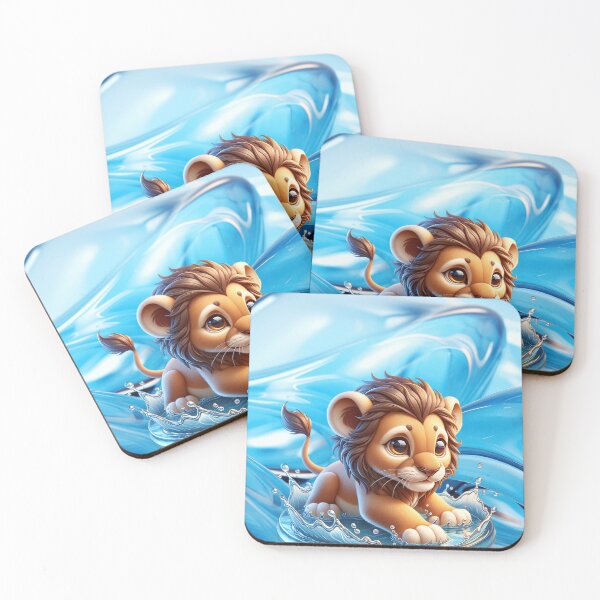 Item preview, Cub Lion Playing and Splashing designed and sold by AnalajiaDesigns.
