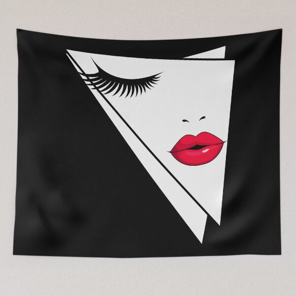 Item preview, Lips and Lashes Geometric designed and sold by CatByDesign.
