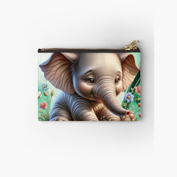 Item preview, Adorable Baby Elephant Frolicking In The Water designed and sold by AnalajiaDesigns.