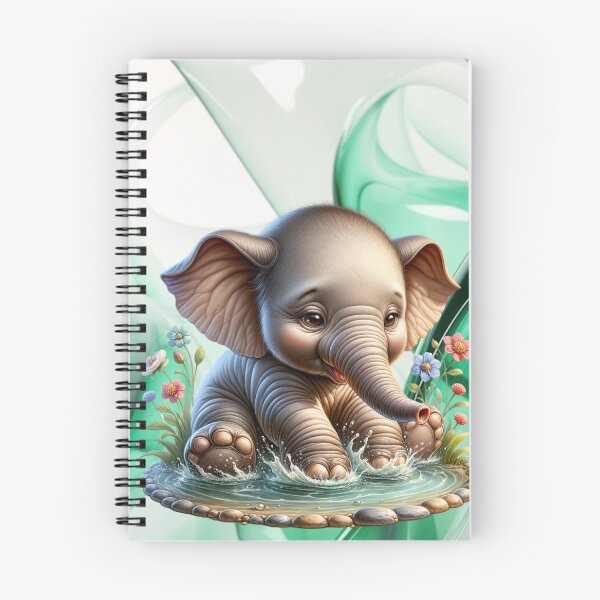 Item preview, Adorable Baby Elephant Frolicking In The Water designed and sold by AnalajiaDesigns.