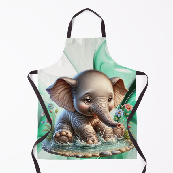 Item preview, Adorable Baby Elephant Frolicking In The Water designed and sold by AnalajiaDesigns.