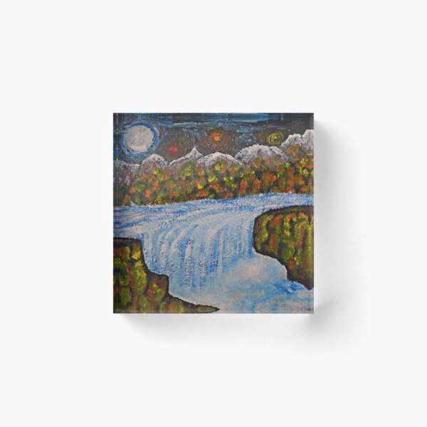 Item preview, Mountain waterfall at night designed and sold by George Hutton Hunter.