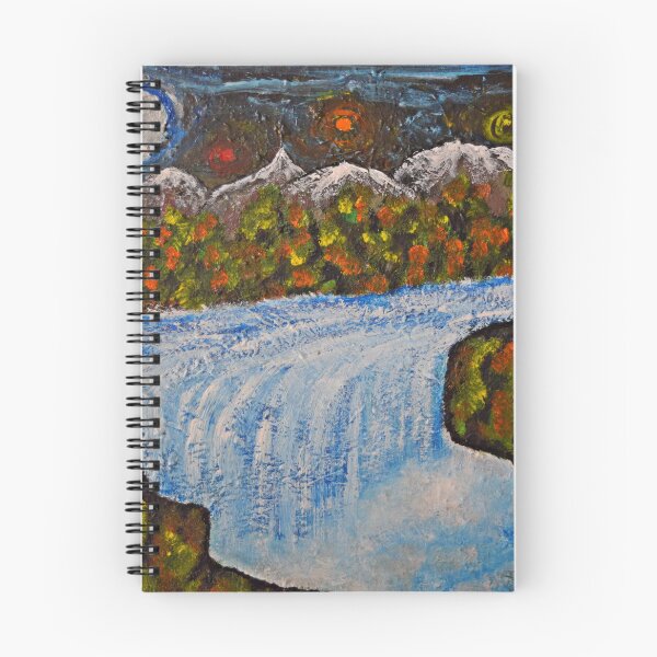 Item preview, Mountain waterfall at night designed and sold by George Hutton Hunter.