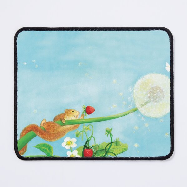 Item preview, Playful Hazel Dormouse clinging onto a dandelion puff designed and sold by Julia Doria.