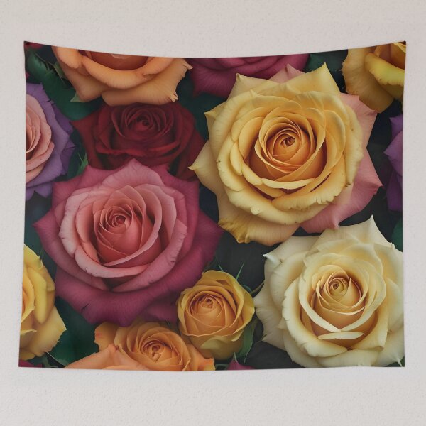 Item preview, Vibrant Rose Bloom Extravaganza - Exquisite Floral Pattern for Fashion and Home Decor designed and sold by PillowTalkyZone.