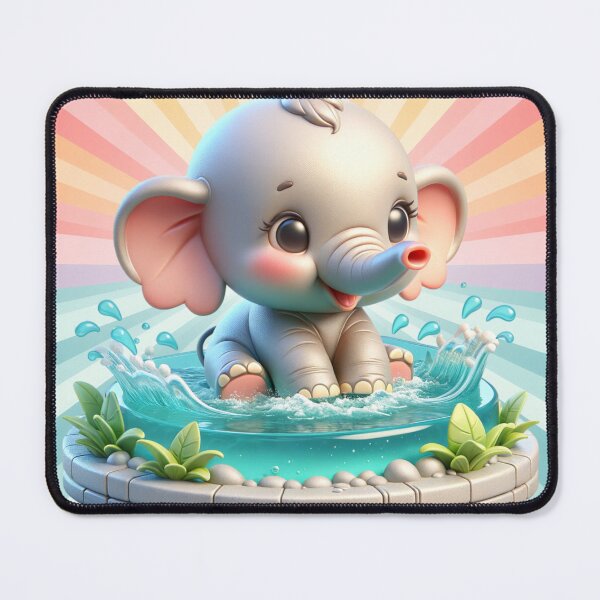Item preview, Adorable Baby Elephant Frolicking In The Water designed and sold by AnalajiaDesigns.