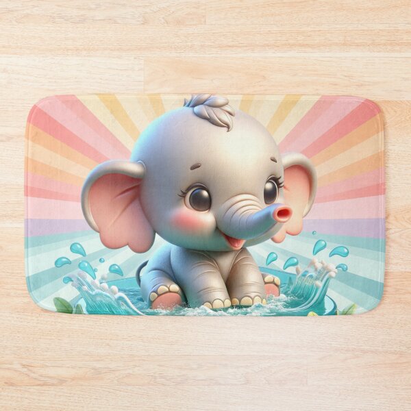Item preview, Adorable Baby Elephant Frolicking In The Water designed and sold by AnalajiaDesigns.