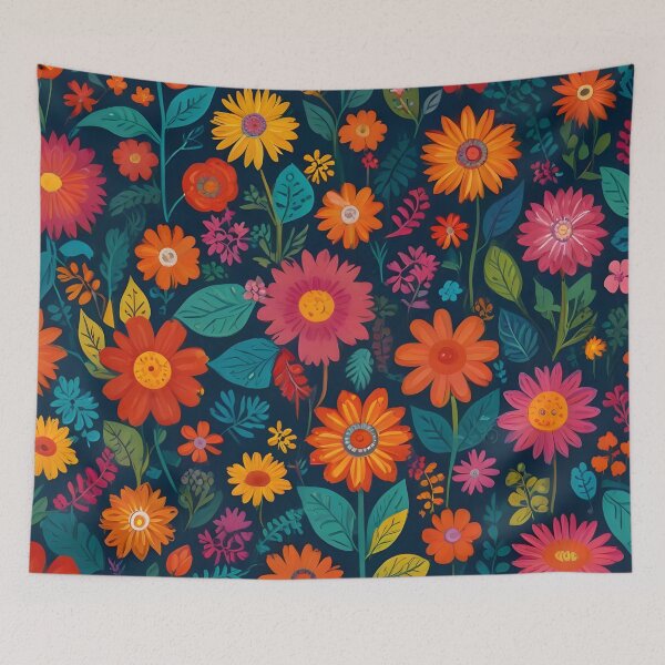 Item preview, Enchanted Garden Delight - Lush Floral Pattern with Vibrant Blooms and Foliage designed and sold by PillowTalkyZone.