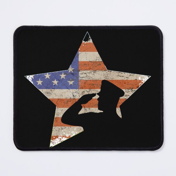 Item preview, Soldier Silhouette Saluting the American Flag designed and sold by LdLdesigns.