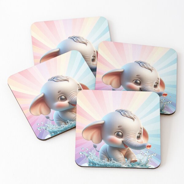 Item preview, Adorable Baby Elephant Frolicking In The Water designed and sold by AnalajiaDesigns.