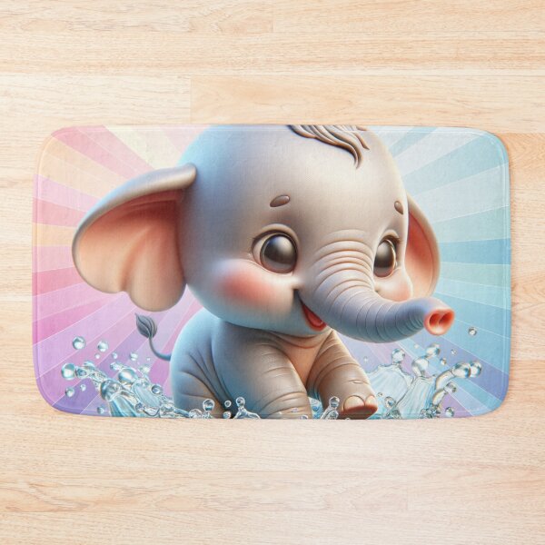 Item preview, Adorable Baby Elephant Frolicking In The Water designed and sold by AnalajiaDesigns.
