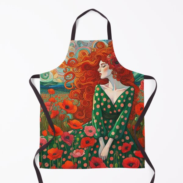 Item preview, Red Haired Girl in Poppy Field designed and sold by HarmonyandSage.
