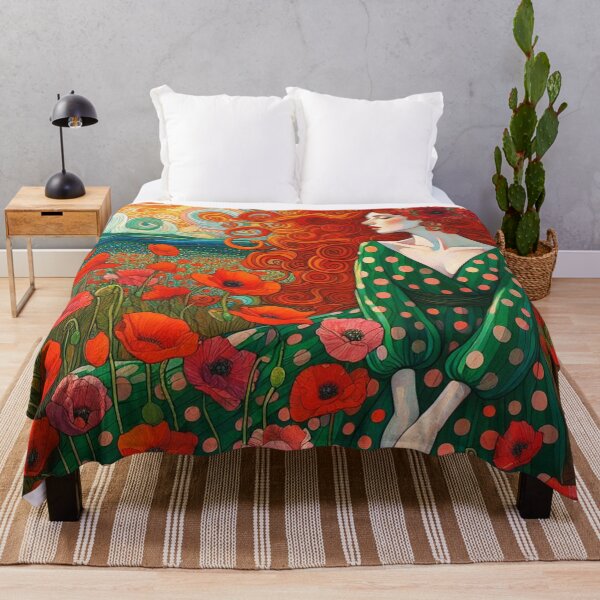 Item preview, Red Haired Girl in Poppy Field designed and sold by HarmonyandSage.