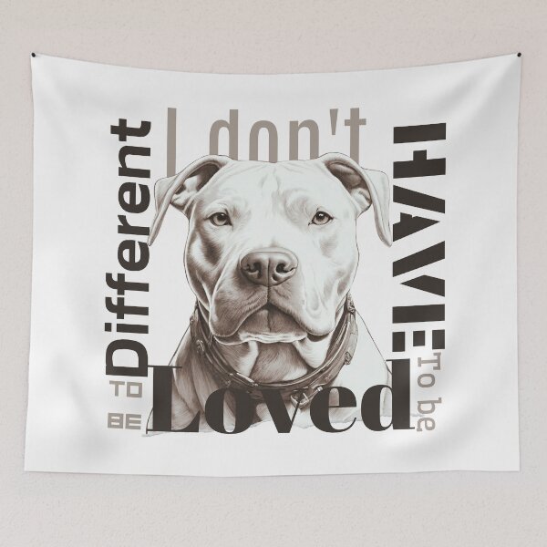 Item preview, Pitbull portre | Being loved | White designed and sold by Twinmommy Store.